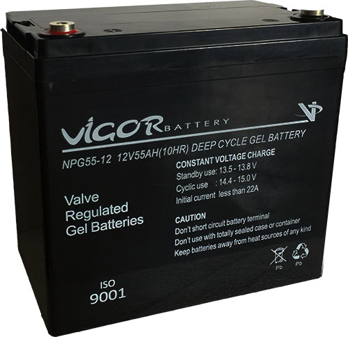 Vigor 12v 55Ah Jel Solar Akü